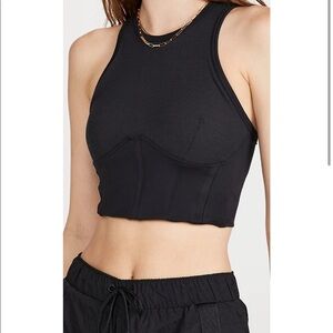 $68 New Balance X Bandier Cropped Corset Tank in Black Size XS